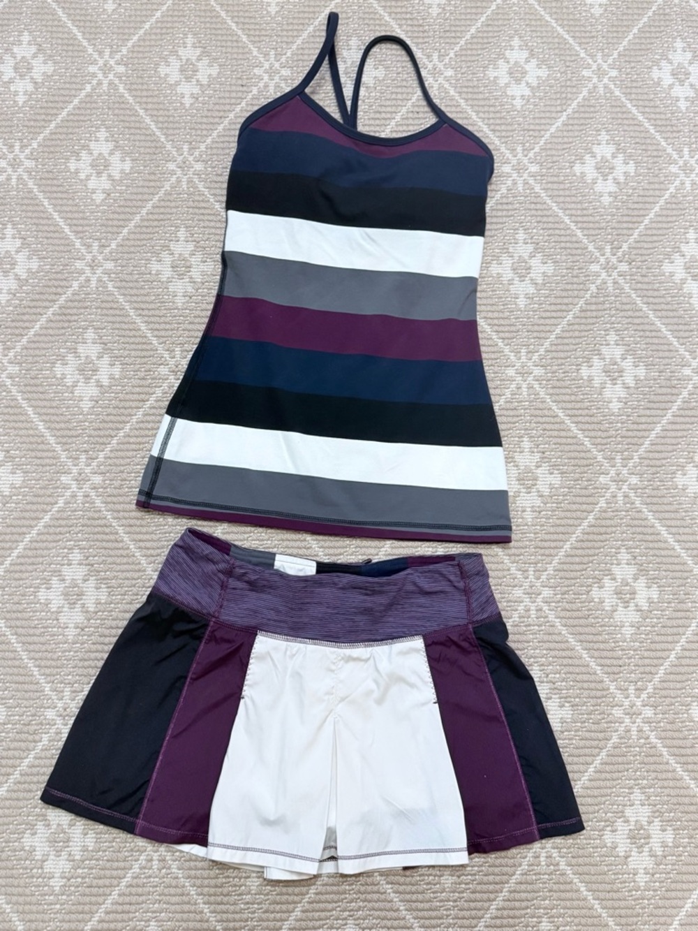 Lululemon Multicolor Striped Pickle Ball and tennis outfit Size 4 and Small